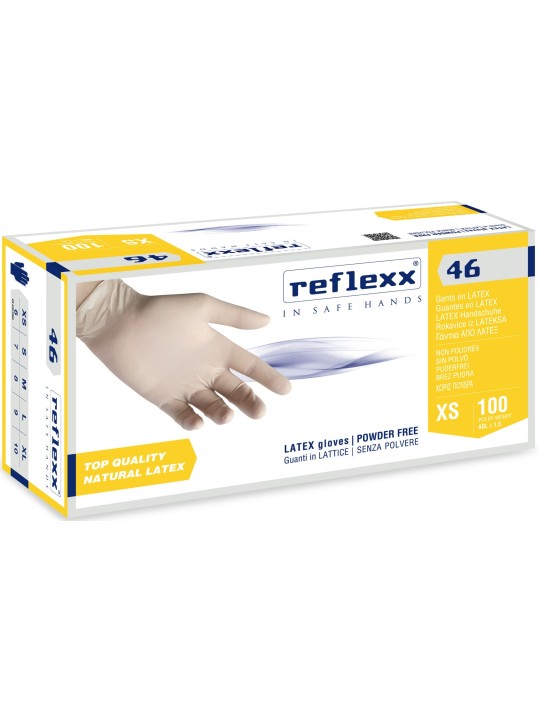Guanti lattice senza talco 46 reflexx tg.M pz100 x10cf