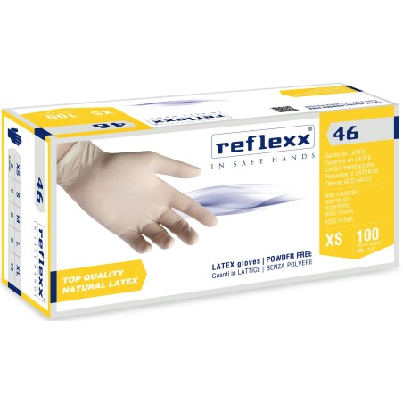 Guanti lattice senza talco 46 reflexx tg.M pz100 x10cf