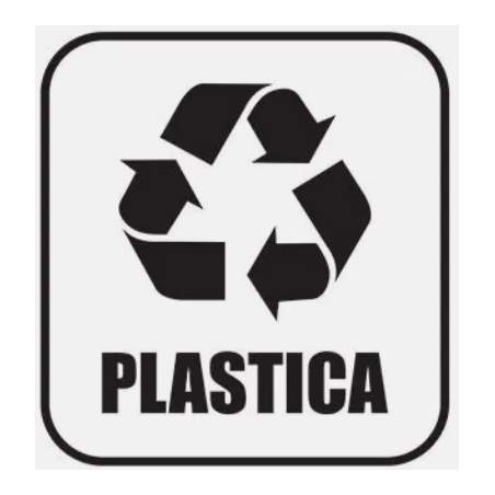 Adesivo vinile bianco simbolo plastica