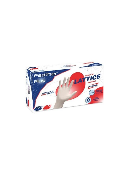 Guanti lattice talcati feather reflexx tg.S pz100 x 10cf