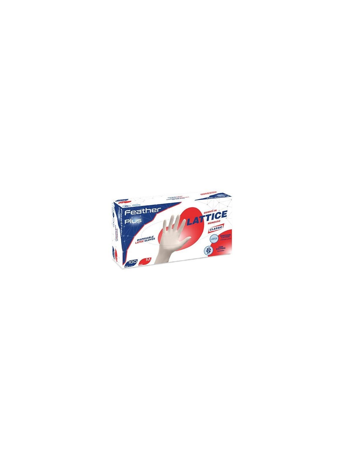 Guanti lattice talcati feather reflexx tg.S pz100 x 10cf