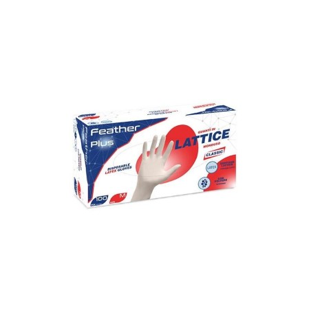 Guanti lattice talcati feather reflexx tg.L pz100 x 10cf