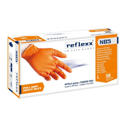 Guanti nitrile reflexx orange tg.L pz50 x 10cf