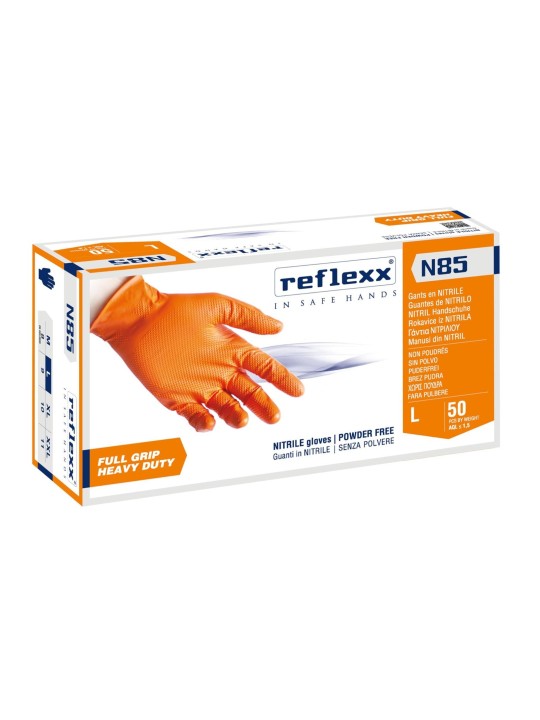 Guanti nitrile reflexx orange tg.XL pz50 x 10cf