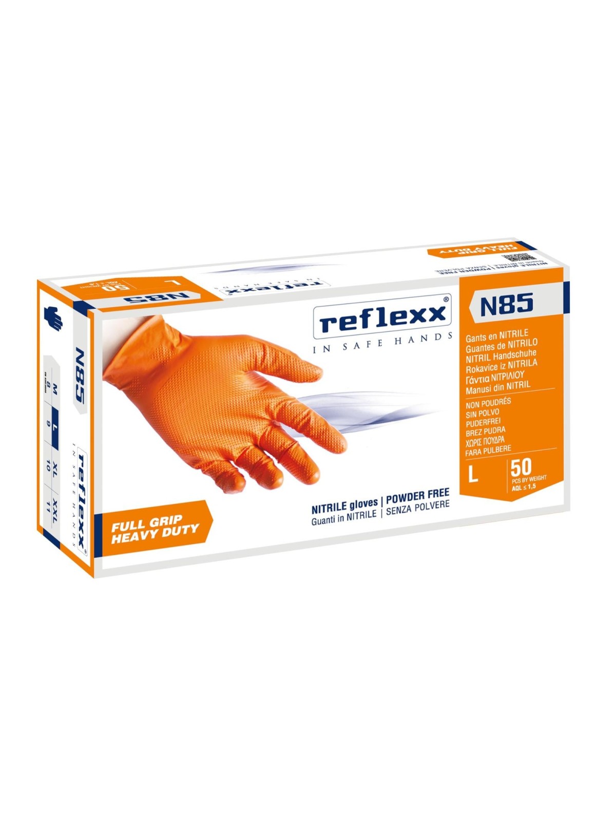 Guanti nitrile reflexx orange tg.XXL pz50 x 10cf