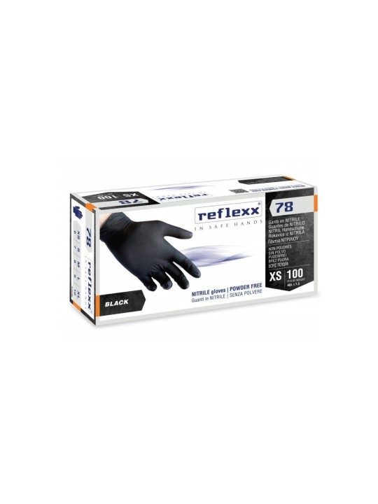 Guanti nitrile black R78 reflexx tg.XS 4gr pz100 x 10cf