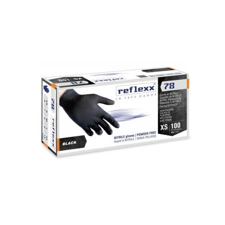 Guanti nitrile black R78 reflexx tg.XS 4gr pz100 x 10cf