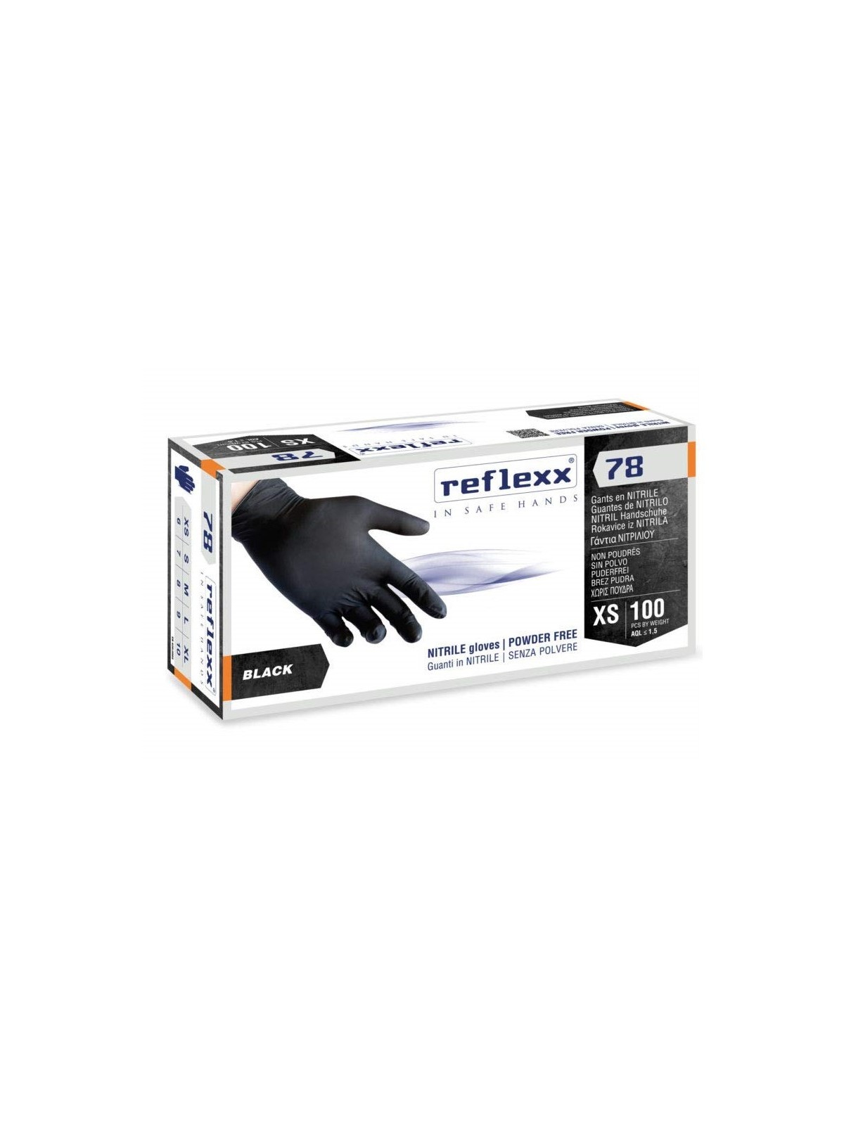 Guanti nitrile black R78 reflexx tg.XS 4gr pz100 x 10cf