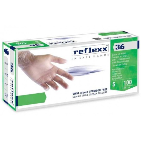Guanti vinile reflexx tg.M pz100 x10cf