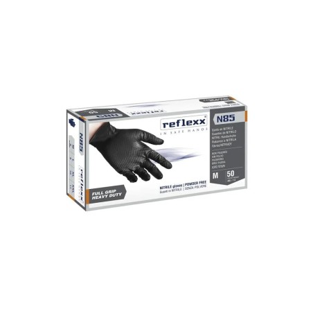 Guanti nitrile reflexx black N85 tg.L pz50 x10cf