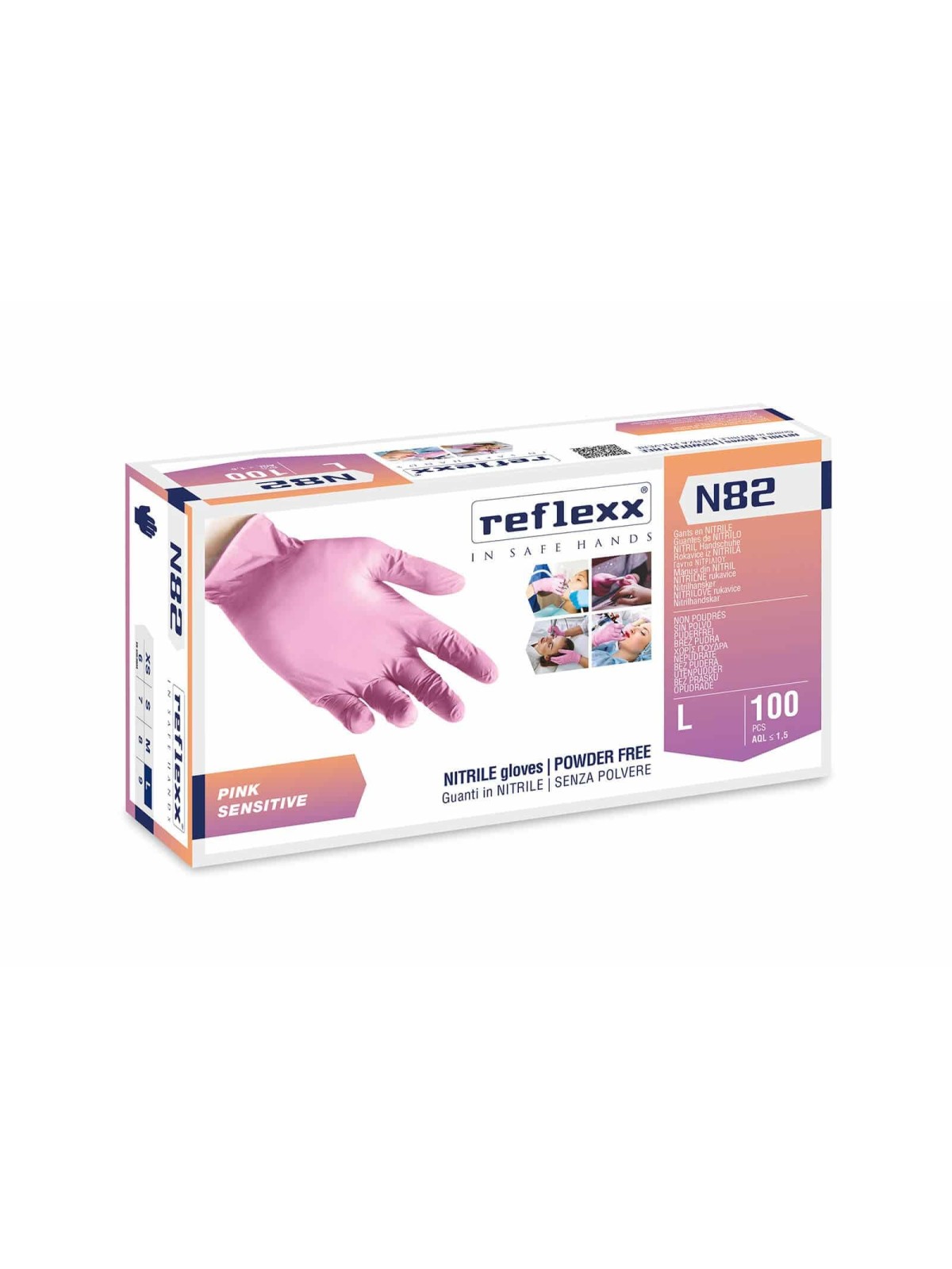 Guanti nitrile rosa reflexx tg.M pz100 x 10cf