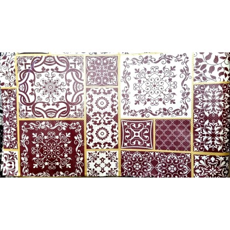 Tovaglia 100x100 accoppiata maiolica bordeaux pz250