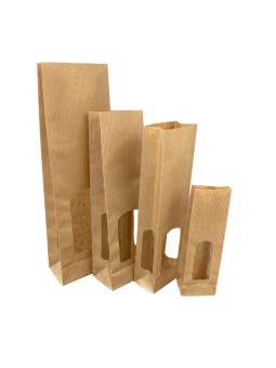 Sacchetto finestrato avana 14+7,5x28 pz50 x 10cf