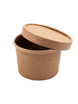 Contenitore con coperchio kraft 350ml pz25