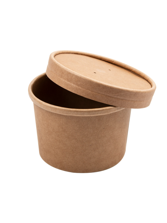 Contenitore con coperchio kraft 350ml pz25