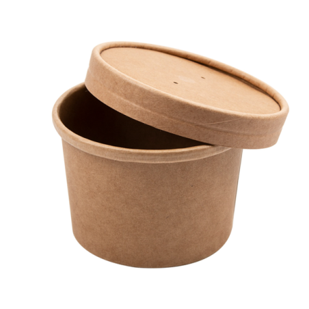 Contenitore con coperchio kraft 350ml pz25